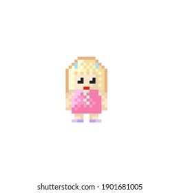 Scene character pixel art. Vector illustration.
