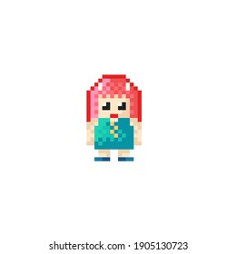 Scene character pixel art. Vector illustration.