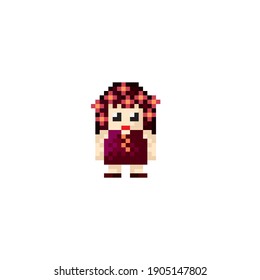 Scene character pixel art. Vector illustration.