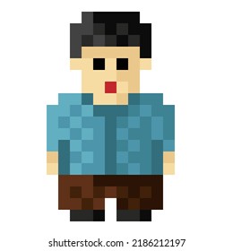 Scene character pixel art. Vector illustration.