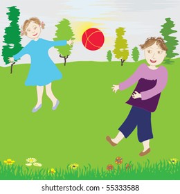 Scene - children play the ball