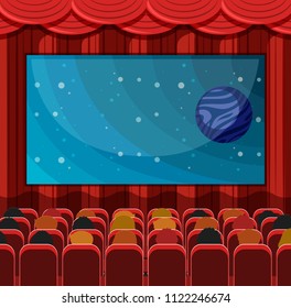 A scene of a cinema  illustration