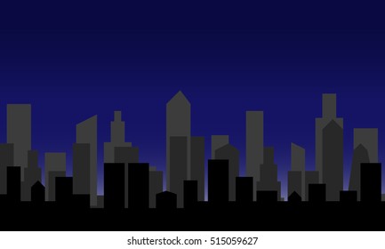 Scene of city scape at the midnight (Vector)