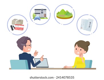 Scene to consult an expert.Vector art that is easy to edit.