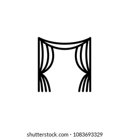 scene curtain line icon