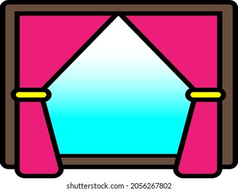 scene and curtains icon. Element of theater and art illustration.