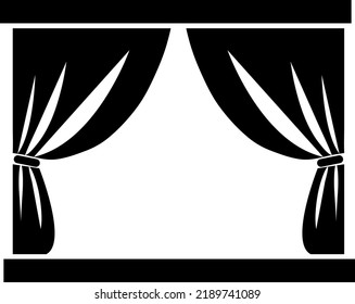 icono de escena y cortinas. Elemento de ilustración de teatro y arte..eps
