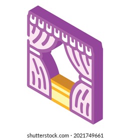 scene with curtains isometric icon vector. scene with curtains sign. isolated symbol illustration