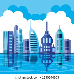 scene day with cityscape icon
