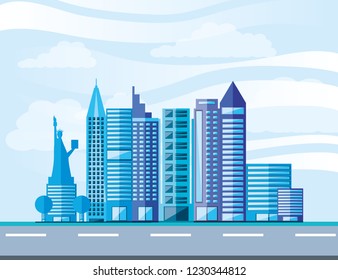 scene day with cityscape icon
