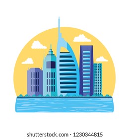 scene day with cityscape icon