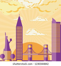 scene day with cityscape icon