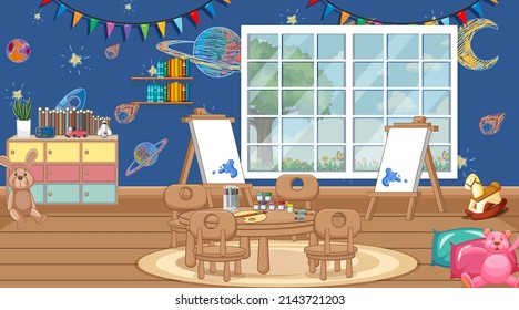 Szene mit leerer Klassenzimmer-Illustration