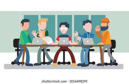 Darstellung der Teamarbeit im Sitzungssaal