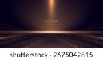 Scene gold light glowing with lighting effect on dark background. Luxury award celebration concept. Vector illustration