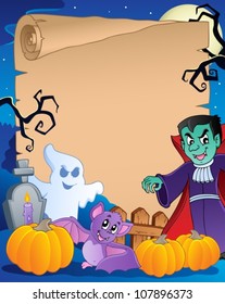 Scene with Halloween parchment 1 - vector illustration.