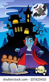 Scene with Halloween theme 6 - vector illustration.