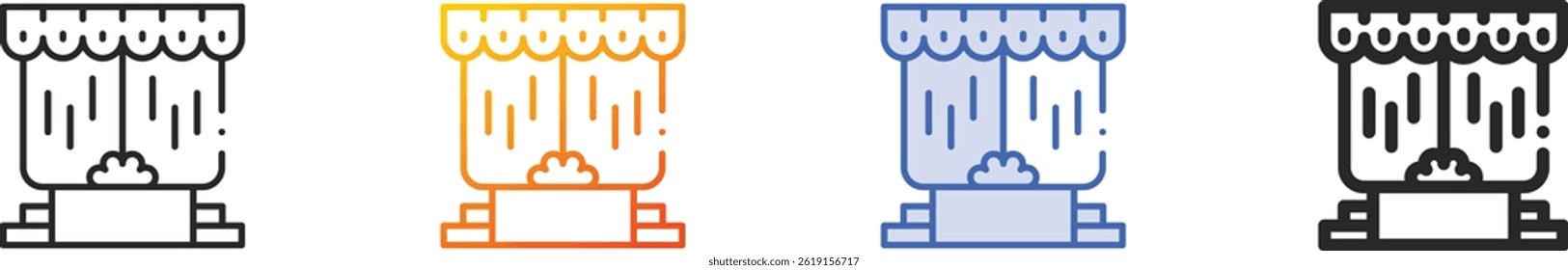 cena icon.Thin Linear, gradiente, traçado azul e negrito Design estilo isolado no fundo branco