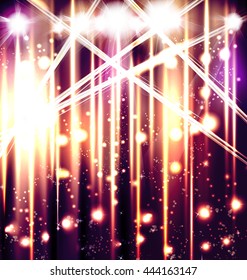 Scene illuminated spotlight, disco, party, easy all editable
