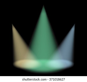 Scene illumination from above and below,  dark 