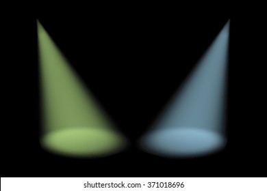 Scene illumination from above and below,  dark 