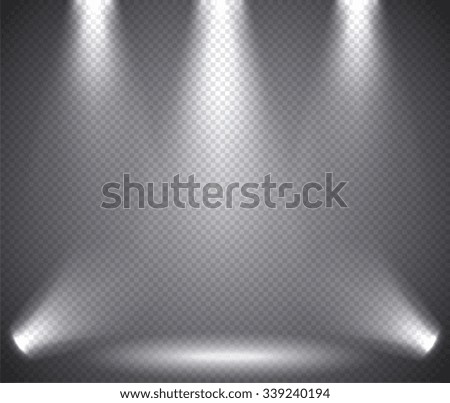 Scene illumination from above and below, transparent effects on a plaid dark  background. Bright lighting with spotlights.
