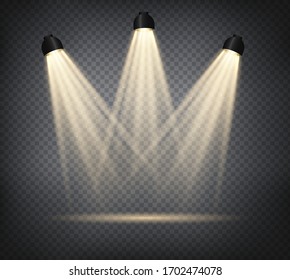 Scene illumination from above, transparent effects. Spotlight