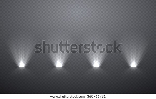 暗い背景に透明な効果を持つ 下からのシーンの照明 スポットライトを使用した明るい照明 のベクター画像素材 ロイヤリティフリー