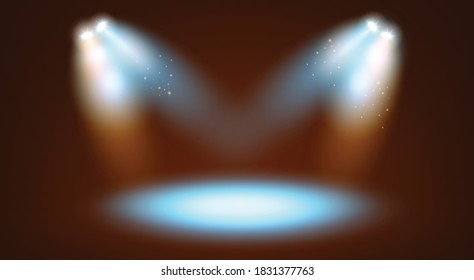 Scene illumination big collection, transparent effects. Bright lighting with spotlights and color spotlights.Vector