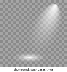 Scene illumination. Bright lighting with spotlights. Vector illustration EPS10.