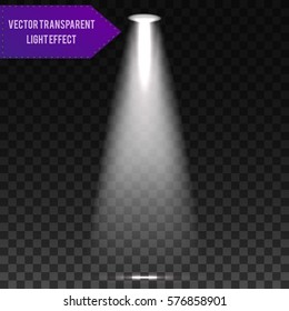 Scene illumination cold white light effect on transparent background. Vector illustration.