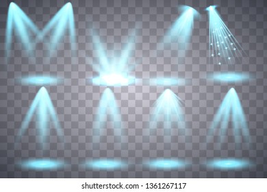 Scene illumination collection. Big set Bright lighting with spotlights. Spot lighting of the stage. - Shutterstock ID 1361267117