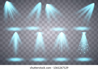 Scene illumination collection. Big set Bright lighting with spotlights. Spot lighting of the stage. - Shutterstock ID 1361267129