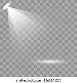 Scene illumination collection. Bright lighting with spotlights. The spotlight shines on the stage. Scene. Light Effects. Vector illustration EPS10