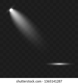 Scene illumination collection. Bright lighting with spotlights. The spotlight shines on the stage. Scene. Light Effects. Vector illustration EPS10