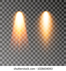 Scene illumination collection, transparent effects. Bright lighting with spotlights.