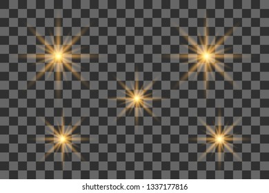 Scene illumination collection, transparent effects. Bright lighting with spotlights. 