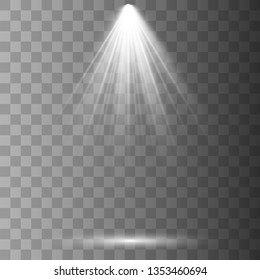 Scene illumination collection, transparent effects. Bright lighting with spotlights.
