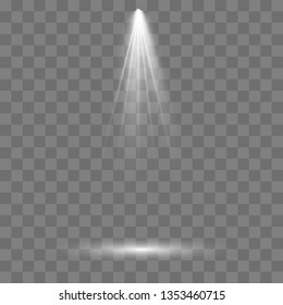 Scene illumination collection, transparent effects. Bright lighting with spotlights.
