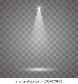 Scene illumination collection, transparent effects. Bright lighting with spotlights.