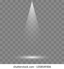 Scene illumination collection, transparent effects. Bright lighting with spotlights.