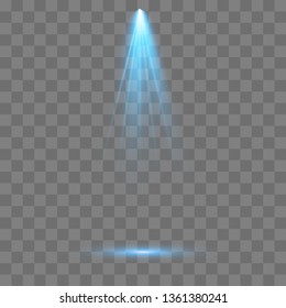 Scene illumination collection, transparent effects. Bright lighting with spotlights.