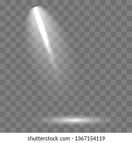 Scene illumination collection, transparent effects. Bright lighting with spotlights. Vector illustrator EPS10.