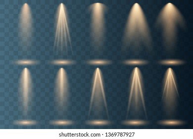 Scene illumination collection, transparent effects. Vector spotlights. Scene. Light Effects. Vector illustration EPS10