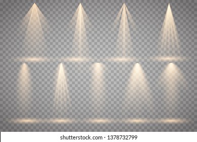 Scene illumination collection, transparent effects. Vector spotlights. Scene. Light Effects. Vector illustration EPS10