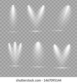 Scene illumination collection, transparent effects. Spot lighting of the stage.