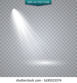 Scene illumination collection, transparent effects. Bright lighting with spotlights.