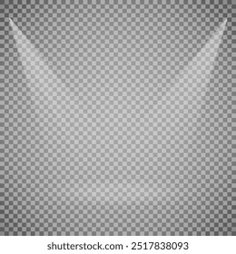 Kollektion von Szenenbeleuchtung, transparente Effekte. Helle Beleuchtung mit Scheinwerfern.