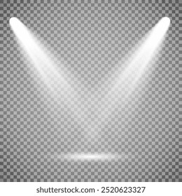 Colección de la iluminación de la escena, efectos transparentes. Iluminación brillante con focos.	