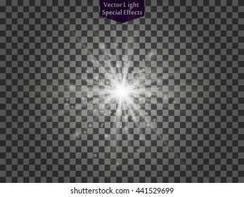 Scene illumination collection, transparent effects. Bright lighting with spotlights.	